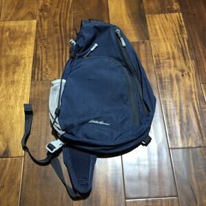 Eddie Bauer Sling Backpack Crossbody Lightweight Hiking Travel Bag Blue Rip Stop